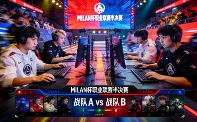 MILAN杯职业联赛半决赛正在直播的实时画面，两支战队激烈对战